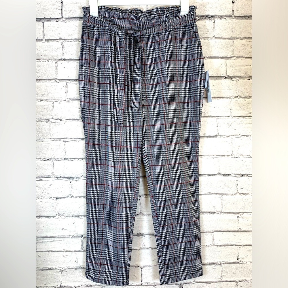 JustFab Plaid High Waisted Pants Trousers size Medium